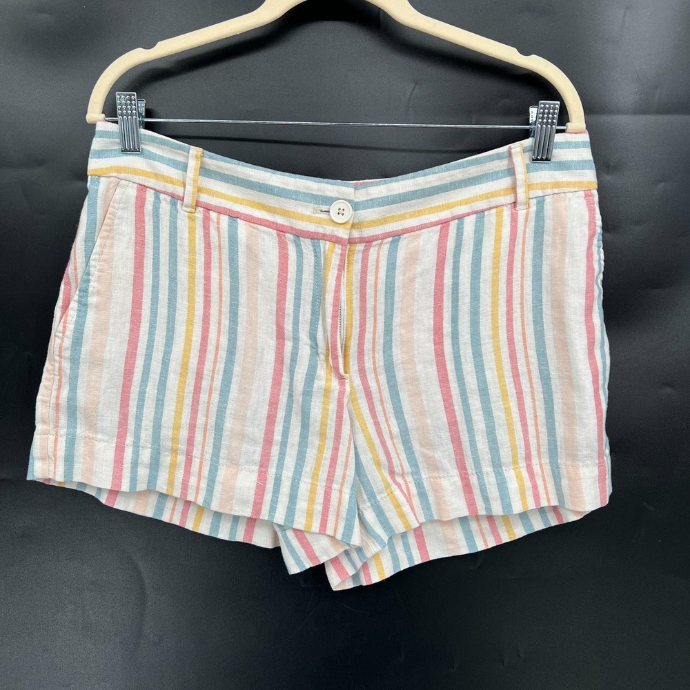 Loft 4" linen shorts striped preppy classic american beachy coastal resortwear 8